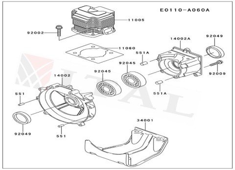 ITL-KRANK KEÇESİ KAW. TH48 15x24x6