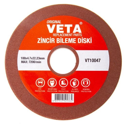 VETA ZİNCİR BİLEME DİSKİ 100x22x4.7mm / ORMAN AKSESUARI ZİNCİR BİLEME MAKİNESİ / BİLEME TAŞI / VT10047