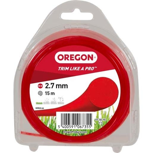 OREGON MİSİNA 2.7mm 15m KIRMIZI YUVARLAK / YUVARLAK MİSİNA / 2.7 mm / 69-380-RD