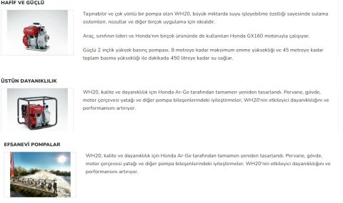 HONDA WH20 XT EFX Motopomp Benzinli SU MOTORU Su Pompası/ 5,5 BG / 2” ÇIKIŞ ÇAPI