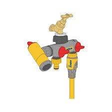 Hozelock 2250H Çift Yönlü, Musluklu, Vanalı Musluk Bağlantısı  1/2'' - 3/4''