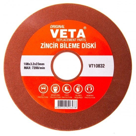 VETA ZİNCİR BİLEME DİSKİ 145x22x4.7mm 3/8-404 / ORMAN AKSESUARI ZİNCİR BİLEME MAKİNESİ / BİLEME TAŞI / VT14574