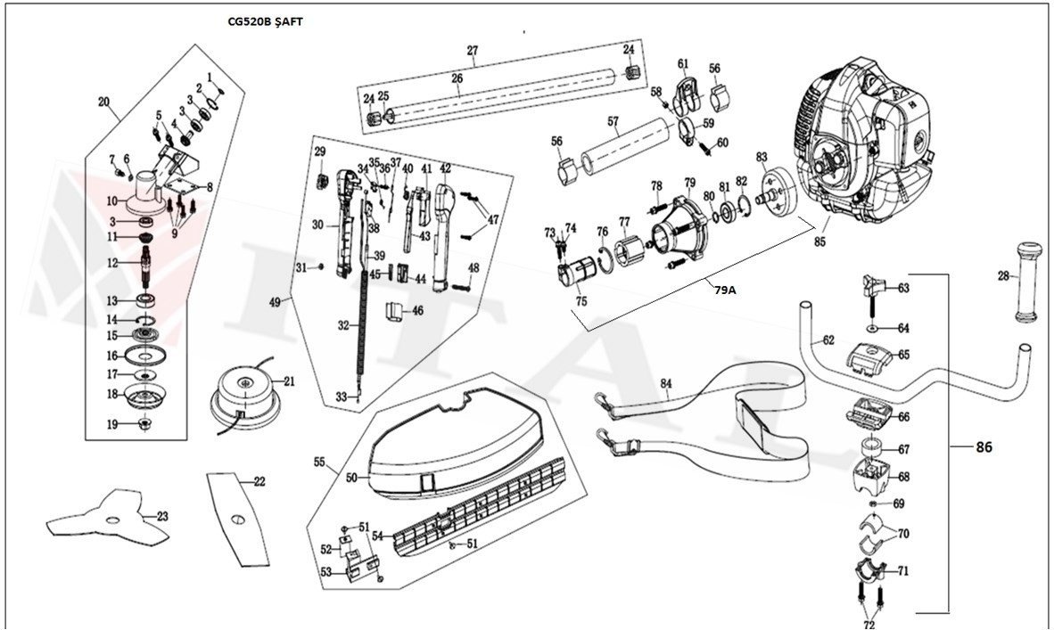 ITL-ŞAFT BORUSU ORAC CG430B/520B YAN ÖZEL D. 26MM