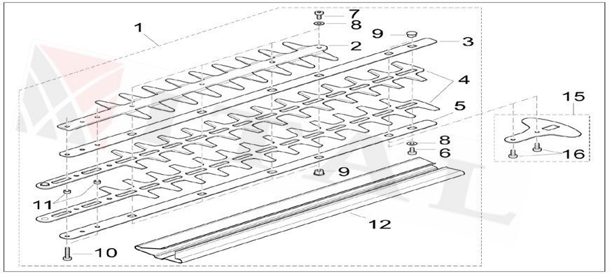 ITL-BIÇAK DESTEK DEMİRİ 60CM ÜST SOLO 162