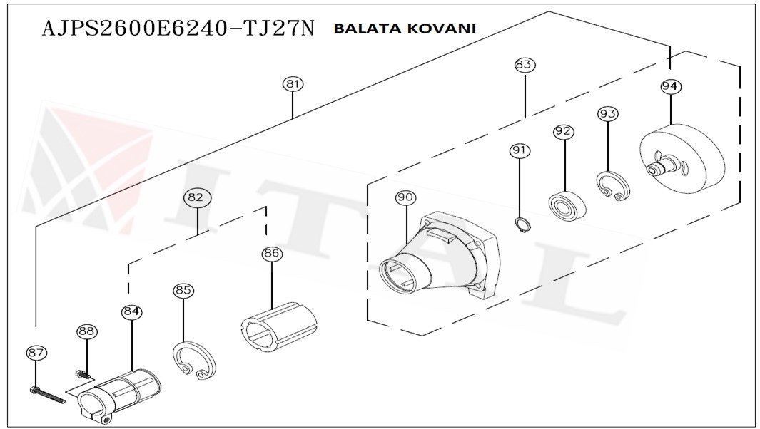 ITL-BALATA KOVANI KOMPLE 84-94 JPS-260