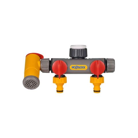 Hozelock 2250H Çift Yönlü, Musluklu, Vanalı Musluk Bağlantısı  1/2'' - 3/4''