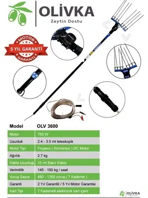 OLİVKA Olv 3600 - Akülü Zeytin Hasat Makinesi