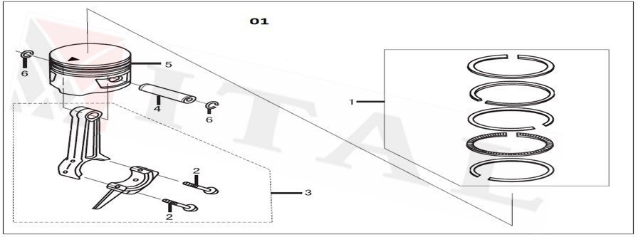 ITL-PİSTON TAKIM LC152F/LC25Z/LC40Z 52MM STANDART