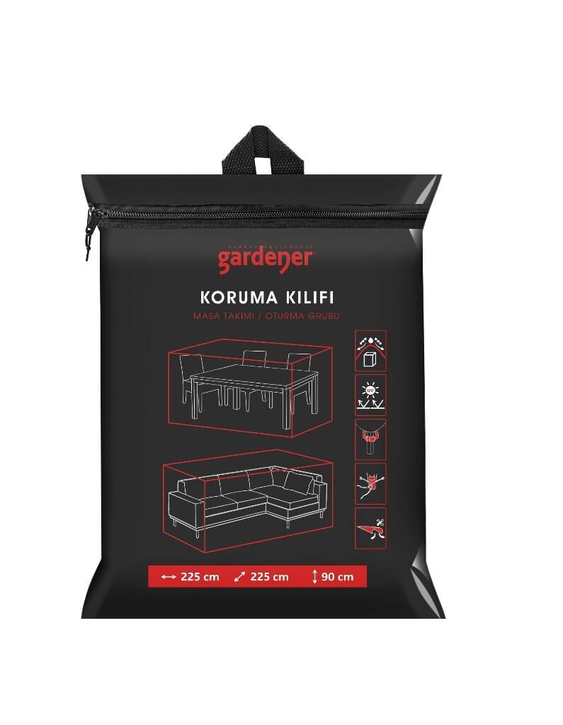 Gardener GRDC303 Masa Takımı / Oturma Grubu Koruma Örtüsü / Kılıfı PE (225 cm x 225 cm x 90 cm)