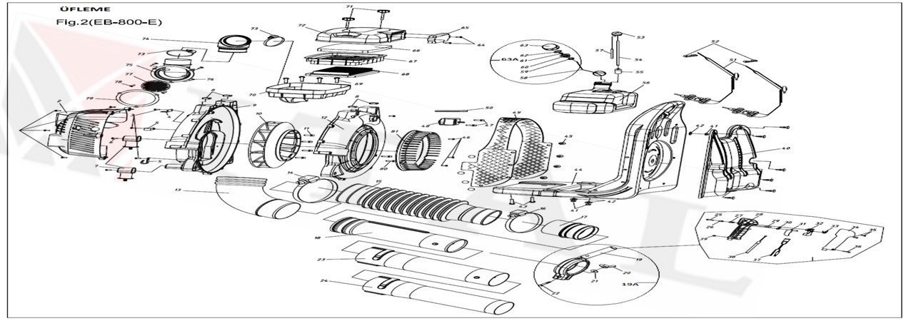 ITL-HAVA FİLTRE SÜNGERİ ÜST HYUNDAI EB-800 ÜFLEME