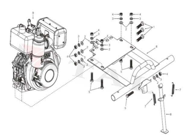 ITL-MOTOR ÖN DENGE ŞASESİ HYUNDAI DİZEL ÇAPA KOMPLE